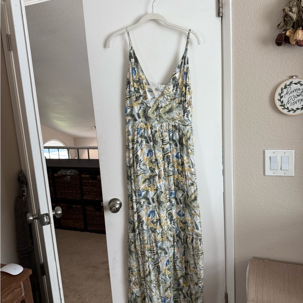 Abercrombie & Fitch Floral Maxi Dress - Blue and Yellow